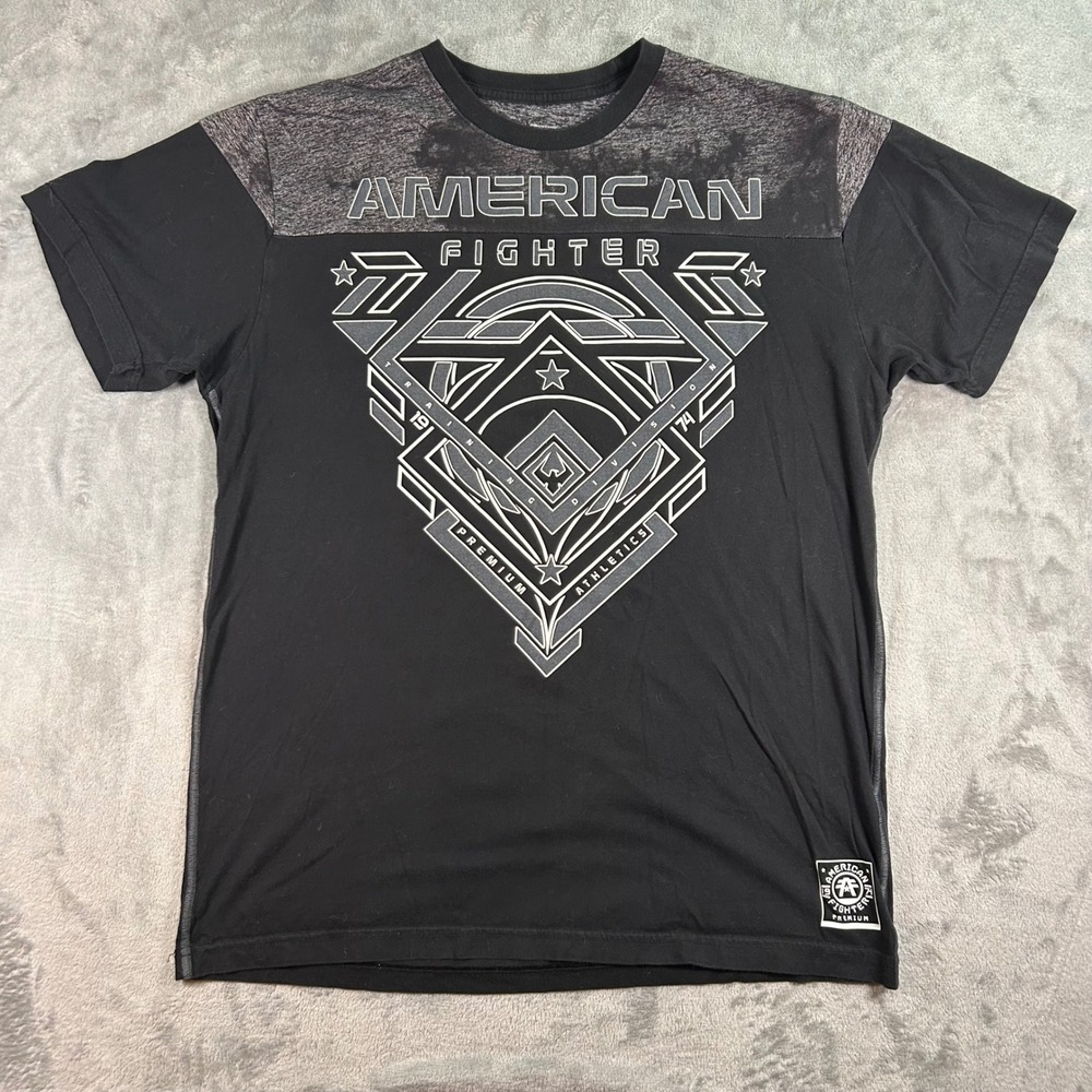 American Fighter Buckle Mens XL T-Shirt Black Graphic Training Division Tee